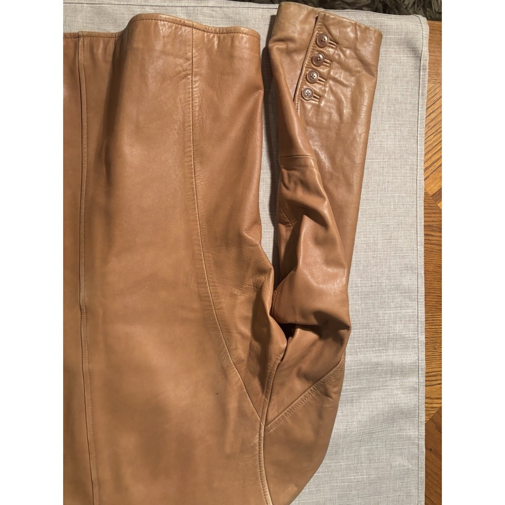 Cabelas Genuine Leather Jacket Womens Large Brown Button Up Buttery Soft Lined - Picture 16 of 16